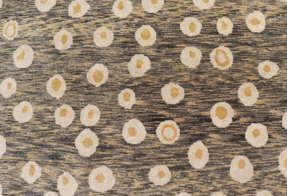 Modern Rug With Abstract Design in Shades of Green - Brown, Cream and Yellow Measures 5'10 x 8'10 This piece features a blended field background, rendered in camel, green, and cocoa. The design is an asymmetrical dot pattern in cream and mu... - Keivan Woven ArtsIN - ILM - 175 - MFL - 0007 - 20952