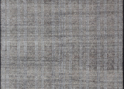 Large Modern Indian Rug in Taupe and Gray With Geometric Diamond Design Measures 10'1 x 14'2 Country of Origin: India; Design: Modern, Geometric, Tribal Diamond Type: Modern Casual, Sub - Geometric; Keivan Woven Arts; IN - ILM - 3392 - CB - 0066; L... - Keivan Woven ArtsIN - ILM - 3392 - CB - 0066 - 18162