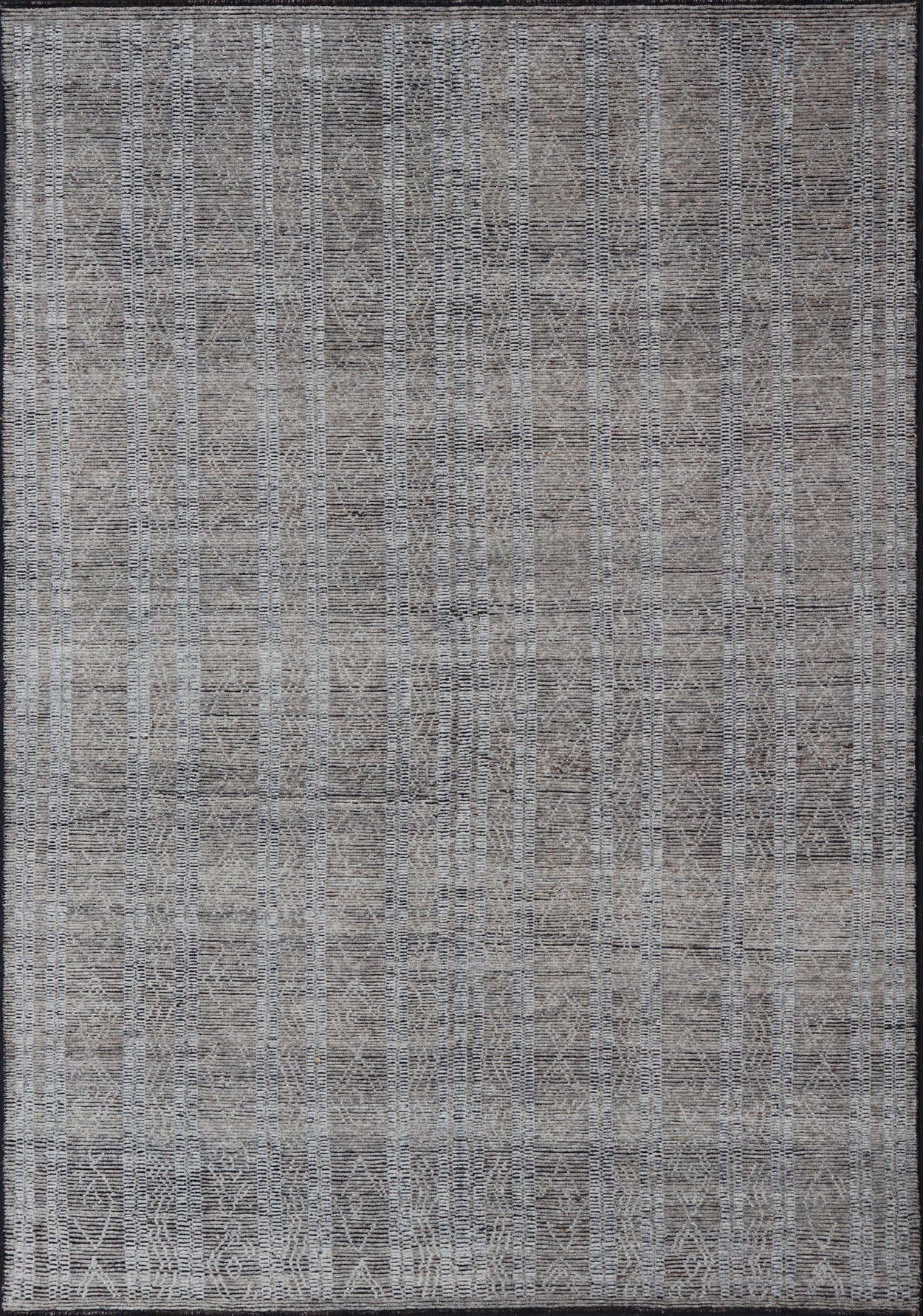 Large Modern Indian Rug in Taupe and Gray With Geometric Diamond Design Measures 10'1 x 14'2 Country of Origin: India; Design: Modern, Geometric, Tribal Diamond Type: Modern Casual, Sub - Geometric; Keivan Woven Arts; IN - ILM - 3392 - CB - 0066; L... - Keivan Woven ArtsIN - ILM - 3392 - CB - 0066 - 18162Rug
