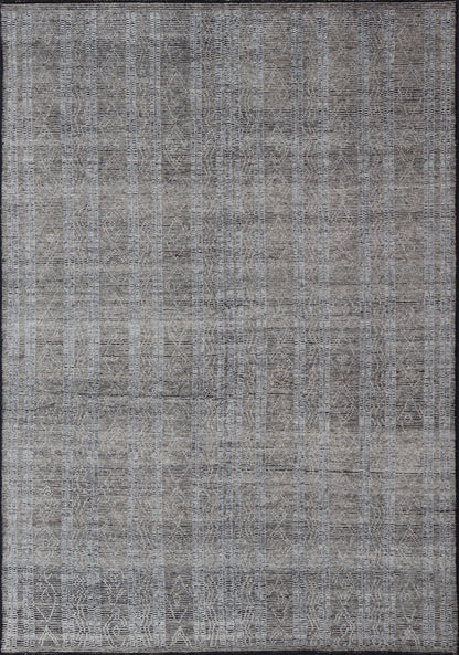 Large Modern Indian Rug in Taupe and Gray With Geometric Diamond Design Measures 10'1 x 14'2 Country of Origin: India; Design: Modern, Geometric, Tribal Diamond Type: Modern Casual, Sub - Geometric; Keivan Woven Arts; IN - ILM - 3392 - CB - 0066; L... - Keivan Woven ArtsIN - ILM - 3392 - CB - 0066 - 18162Rug