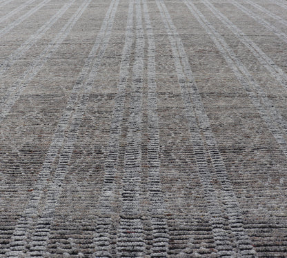 Large Modern Indian Rug in Taupe and Gray With Geometric Diamond Design Measures 10'1 x 14'2 Country of Origin: India; Design: Modern, Geometric, Tribal Diamond Type: Modern Casual, Sub - Geometric; Keivan Woven Arts; IN - ILM - 3392 - CB - 0066; L... - Keivan Woven ArtsIN - ILM - 3392 - CB - 0066 - 18162Rug