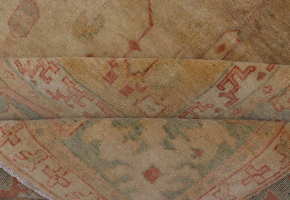 Oversized Hand - Knotted Tribal Diamond Oushak in Tan and Green Tones Measures 10'3 x 14'3 Country of Origin: India; Type: Oushak; Design: All - Over, Medallion; Keivan Woven Arts: rug IN - JVD - 6017; Oversized Hand - Knotted Tribal Diamond O... - Keivan Woven ArtsIN - JVD - 6017 - 15438Rug