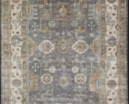 Large Indian Oushak Hand - Knotted Area Rug in Faded Earthy Tones Measures 9'10 x 14'2 Country of Origin: India; Type: Oushak; Design: All - Over, Floral, Flower Motif; Keivan Woven Arts: rug IN - JVD - 6022; Large Indian Oushak Hand - Kno... - Keivan Woven ArtsIN - JVD - 6022 - 15450