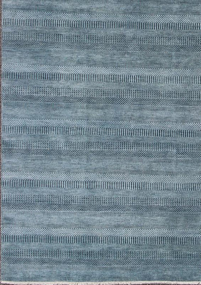 Keivan Woven Arts Fine Weave Modern Rug With Transitional Design in Charcoal and Blue. Transitional modern rug in shades of blue and charcoal with small repeating design. Measures: 9'11 x 13'8 Keivan Woven Arts / IN - KAS - 8223 / origin / India... - Keivan Woven ArtsIN - KAS - 8223 - 6979Rug