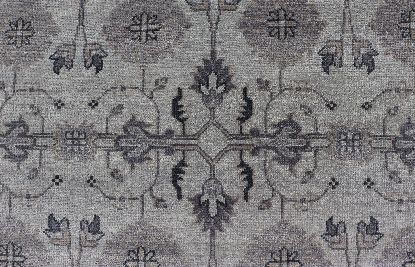 Hand - Knotted Wool Oushak Area Rug in Gray and Muted Tones Measures 8'8 x 12'0 Country of Origin: India; Type: Oushak; Design: All - Over, Floral; Keivan Woven Arts; IN - TVN - 6023; Hand - Knotted Wool Oushak Area Rug in Gray and Muted Tones... - Keivan Woven ArtsIN - TVN - 0450 - 15458