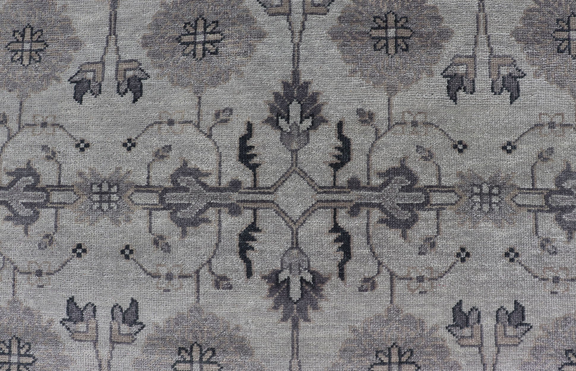 Hand - Knotted Wool Oushak Area Rug in Gray and Muted Tones Measures 8'8 x 12'0 Country of Origin: India; Type: Oushak; Design: All - Over, Floral; Keivan Woven Arts; IN - TVN - 6023; Hand - Knotted Wool Oushak Area Rug in Gray and Muted Tones... - Keivan Woven ArtsIN - TVN - 0450 - 15458