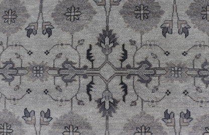 Hand - Knotted Wool Oushak Area Rug in Gray and Muted Tones Measures 8'8 x 12'0 Country of Origin: India; Type: Oushak; Design: All - Over, Floral; Keivan Woven Arts; IN - TVN - 6023; Hand - Knotted Wool Oushak Area Rug in Gray and Muted Tones... - Keivan Woven ArtsIN - TVN - 0450 - 15458