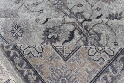 Hand - Knotted Wool Oushak Area Rug in Gray and Muted Tones Measures 8'8 x 12'0 Country of Origin: India; Type: Oushak; Design: All - Over, Floral; Keivan Woven Arts; IN - TVN - 6023; Hand - Knotted Wool Oushak Area Rug in Gray and Muted Tones... - Keivan Woven ArtsIN - TVN - 0450 - 15458