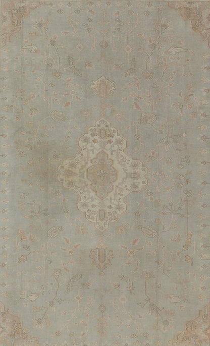 Antique Oushakcarpet in pale gray blue, taupe, pink, ivory and light salmon. Keivan Woven Arts / rug IS - 169, country of origin / type: Turkey / Oushak, circa 1920. Measures: 10' X 13'2. This antique Oushak bears a refined beauty due to its soft ... - Keivan Woven ArtsIS - 169 - 575Rug