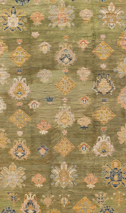 Outstanding Palace Size Antique Oushak Rug This elegant antique Oushak carpet, of considerably ample size, dates back to around the end of the 19th Century and beautifully illustrates the impeccable craftsmanship and artistry of Oushak weavers. ... - Keivan Woven ArtsJ10 - 0102 - 92Rug