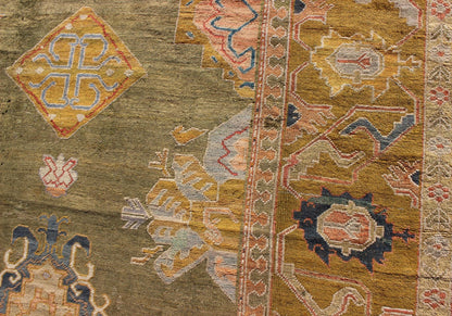 Outstanding Palace Size Antique Oushak Rug This elegant antique Oushak carpet, of considerably ample size, dates back to around the end of the 19th Century and beautifully illustrates the impeccable craftsmanship and artistry of Oushak weavers. ... - Keivan Woven ArtsJ10 - 0102 - 92Rug