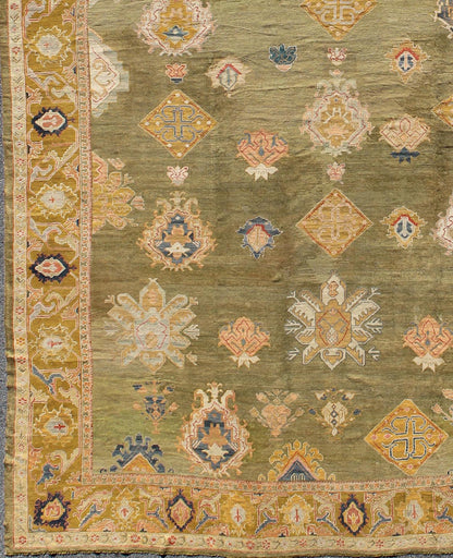 Outstanding Palace Size Antique Oushak Rug This elegant antique Oushak carpet, of considerably ample size, dates back to around the end of the 19th Century and beautifully illustrates the impeccable craftsmanship and artistry of Oushak weavers. ... - Keivan Woven ArtsJ10 - 0102 - 92Rug