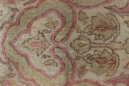 Antique Amritsar Rug With Medallion Design in Acidic - Yellow Green, Pink, Ivory. Keivan Woven Arts / rug / J10 - 0301 / country of origin / type: India / Amritsar, circa Early - 20th Century. Antique Amritsar, antique Agra. Measures: 10'7 x 13'7. Rema... - Keivan Woven ArtsJ10 - 0301 - 2999Rug
