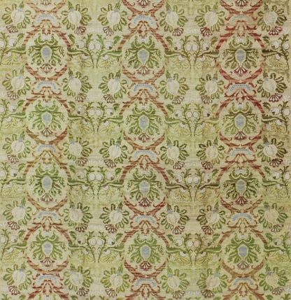 Antique Spanish Rug with Circular Floral Medallions in Golden Green and Red, rug j10 - 0803, country of origin / type: Spain / Spanish Colonial, circa 1900 This elegant antique Spanish carpet is the proud heir to a long tradition of rug - weaving in... - Keivan Woven ArtsJ10 - 0803 - 1979Rug