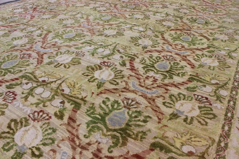 Antique Spanish Rug with Circular Floral Medallions in Golden Green and Red, rug j10 - 0803, country of origin / type: Spain / Spanish Colonial, circa 1900 This elegant antique Spanish carpet is the proud heir to a long tradition of rug - weaving in... - Keivan Woven ArtsJ10 - 0803 - 1979Rug