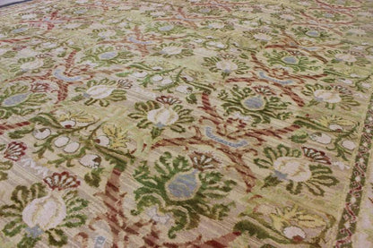Antique Spanish Rug with Circular Floral Medallions in Golden Green and Red, rug j10 - 0803, country of origin / type: Spain / Spanish Colonial, circa 1900 This elegant antique Spanish carpet is the proud heir to a long tradition of rug - weaving in... - Keivan Woven ArtsJ10 - 0803 - 1979Rug