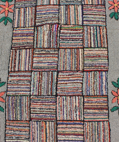Antique American Hooked runner with colorful patchwork design, rug j10 - 1002, country of origin / type: United States / Hooked, circa 1920. This vintage American Hooked rug depicts a beautiful patchwork design in a variety of colors. The entirety... - Keivan Woven ArtsJ10 - 1002 - 2487Rug