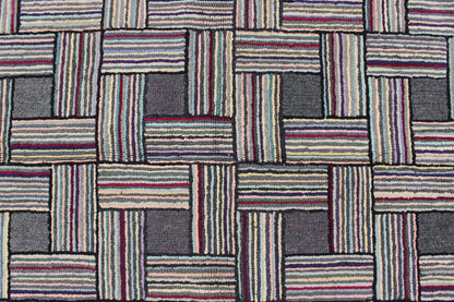 Checkerboard Antique American Hooked Rug with Geometric Designs Checkerboard antique American hooked rug with geometric designs, Keivan Woven Arts, rug J10 - 1004, country of origin / type: United States / Hooked, circa 1920 Ingenious in s... - Keivan Woven ArtsJ10 - 1004 - 1997Rug