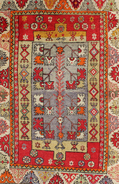 Colorful Antique Turkish Small Oushak Carpet in Multi Layered Design. Measures: 3'7 x 5'3 Turkish colorful Oushak Antique Carpet with Unique Blend of Colors. Keivan Woven Arts/ rug J10 - 1009, Origin/turkey, wool Oushak rug, Antique Oushak ... - Keivan Woven ArtsJ10 - 1009 - 2495Rug