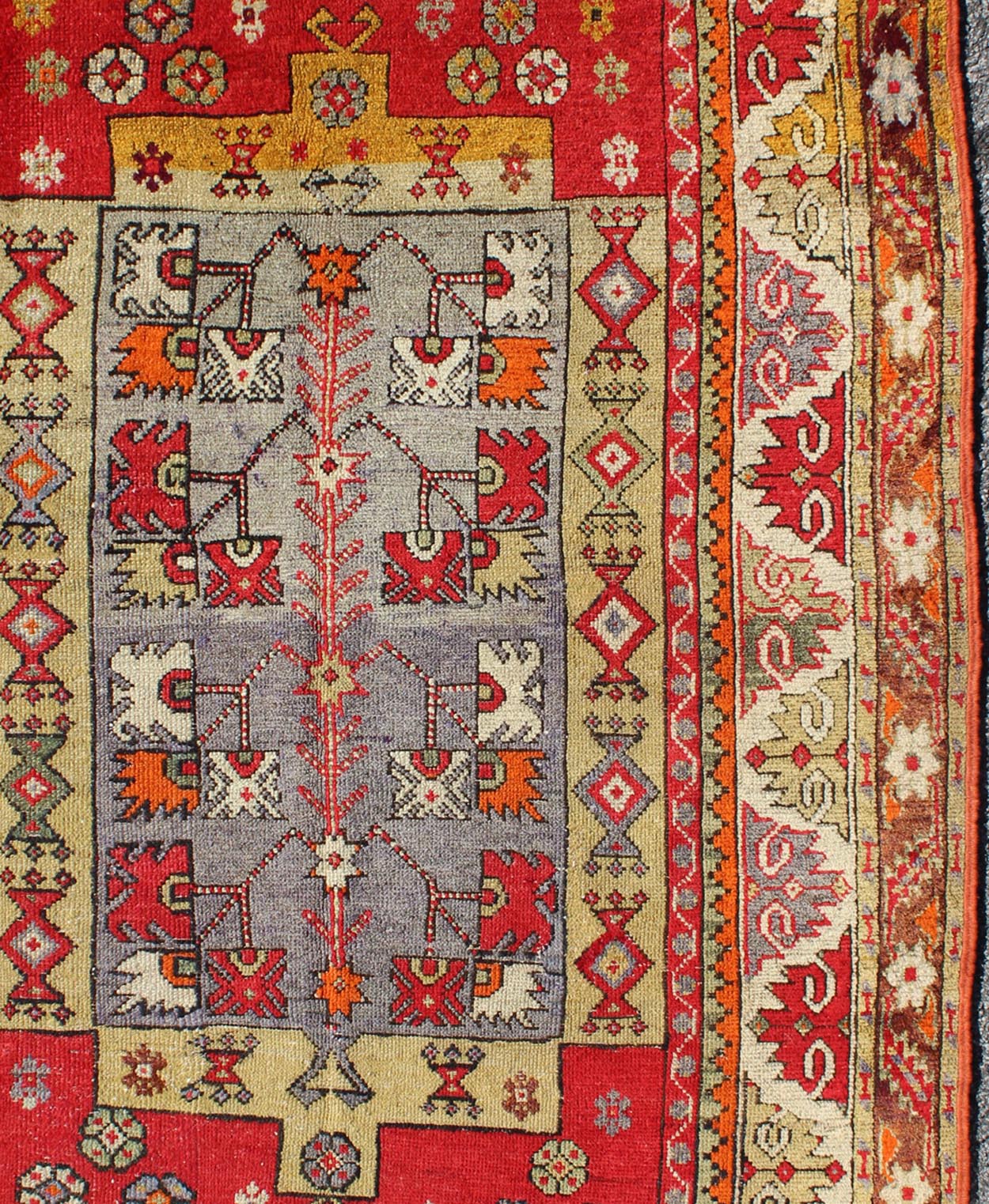 Colorful Antique Turkish Small Oushak Carpet in Multi Layered Design. Measures: 3'7 x 5'3 Turkish colorful Oushak Antique Carpet with Unique Blend of Colors. Keivan Woven Arts/ rug J10 - 1009, Origin/turkey, wool Oushak rug, Antique Oushak ... - Keivan Woven ArtsJ10 - 1009 - 2495Rug