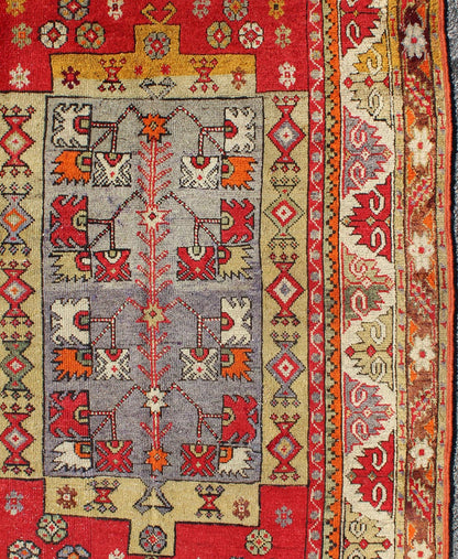 Colorful Antique Turkish Small Oushak Carpet in Multi Layered Design. Measures: 3'7 x 5'3 Turkish colorful Oushak Antique Carpet with Unique Blend of Colors. Keivan Woven Arts/ rug J10 - 1009, Origin/turkey, wool Oushak rug, Antique Oushak ... - Keivan Woven ArtsJ10 - 1009 - 2495Rug