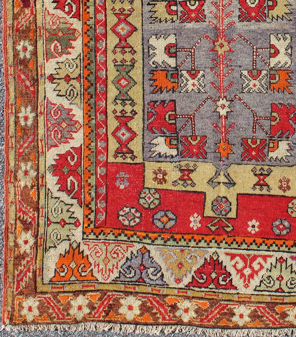 Colorful Antique Turkish Small Oushak Carpet in Multi Layered Design. Measures: 3'7 x 5'3 Turkish colorful Oushak Antique Carpet with Unique Blend of Colors. Keivan Woven Arts/ rug J10 - 1009, Origin/turkey, wool Oushak rug, Antique Oushak ... - Keivan Woven ArtsJ10 - 1009 - 2495Rug