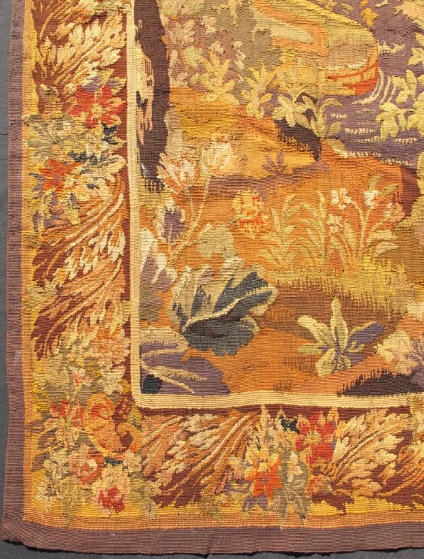 Colorful Antique French Tapestry with Pictorial and Scenic Design. This enchanting antique tapestry beautifully illustrates the remarkable sense of depth and richness that was perfected by French artisans of the 19th Century. A remarkable displ... - Keivan Woven ArtsJ10 - 1104 - 2243Rug
