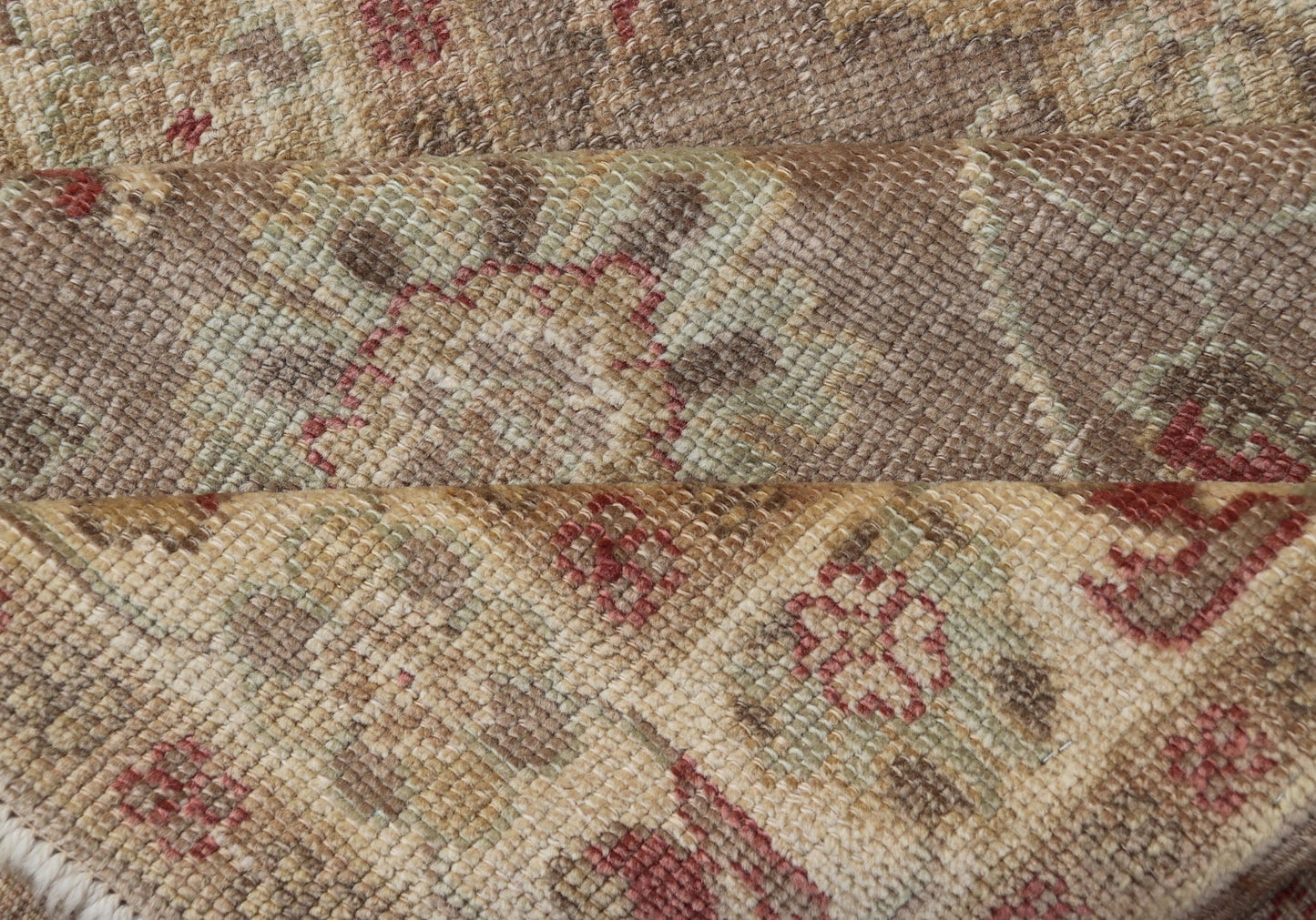 Long Runner, Turkish Oushak Runner with All - Over Design in Tans and Coral Red Turkish Oushak Runner, rug JT - 6032, country of origin / type: Turkey / Oushak, circa Late - 20th Century Measures: 2'8 x 18'2. This traditional Oushak run... - Keivan Woven ArtsJT - 6032 - 1520Rug