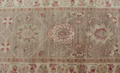 Long Runner, Turkish Oushak Runner with All - Over Design in Tans and Coral Red Turkish Oushak Runner, rug JT - 6032, country of origin / type: Turkey / Oushak, circa Late - 20th Century Measures: 2'8 x 18'2. This traditional Oushak run... - Keivan Woven ArtsJT - 6032 - 1520Rug