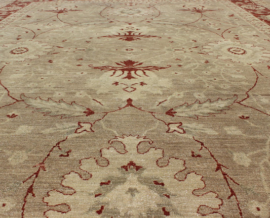 Keivan Woven Arts, Kb - And - 97095, 20th Century Afghan Sultanabad Rug with Stylized Floral Design in Cream and Garnet Red, rug kb - and - 97095, country of origin / type: Pakistan / Sultanabad This vintage Sultanabad carpet from Pakistan features an a... - Keivan Woven ArtsKB - 97095 - 2956Rug