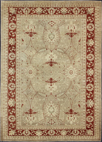 Keivan Woven Arts, Kb - And - 97095, 20th Century Afghan Sultanabad Rug with Stylized Floral Design in Cream and Garnet Red, rug kb - and - 97095, country of origin / type: Pakistan / Sultanabad This vintage Sultanabad carpet from Pakistan features an a... - Keivan Woven ArtsKB - 97095 - 2956Rug