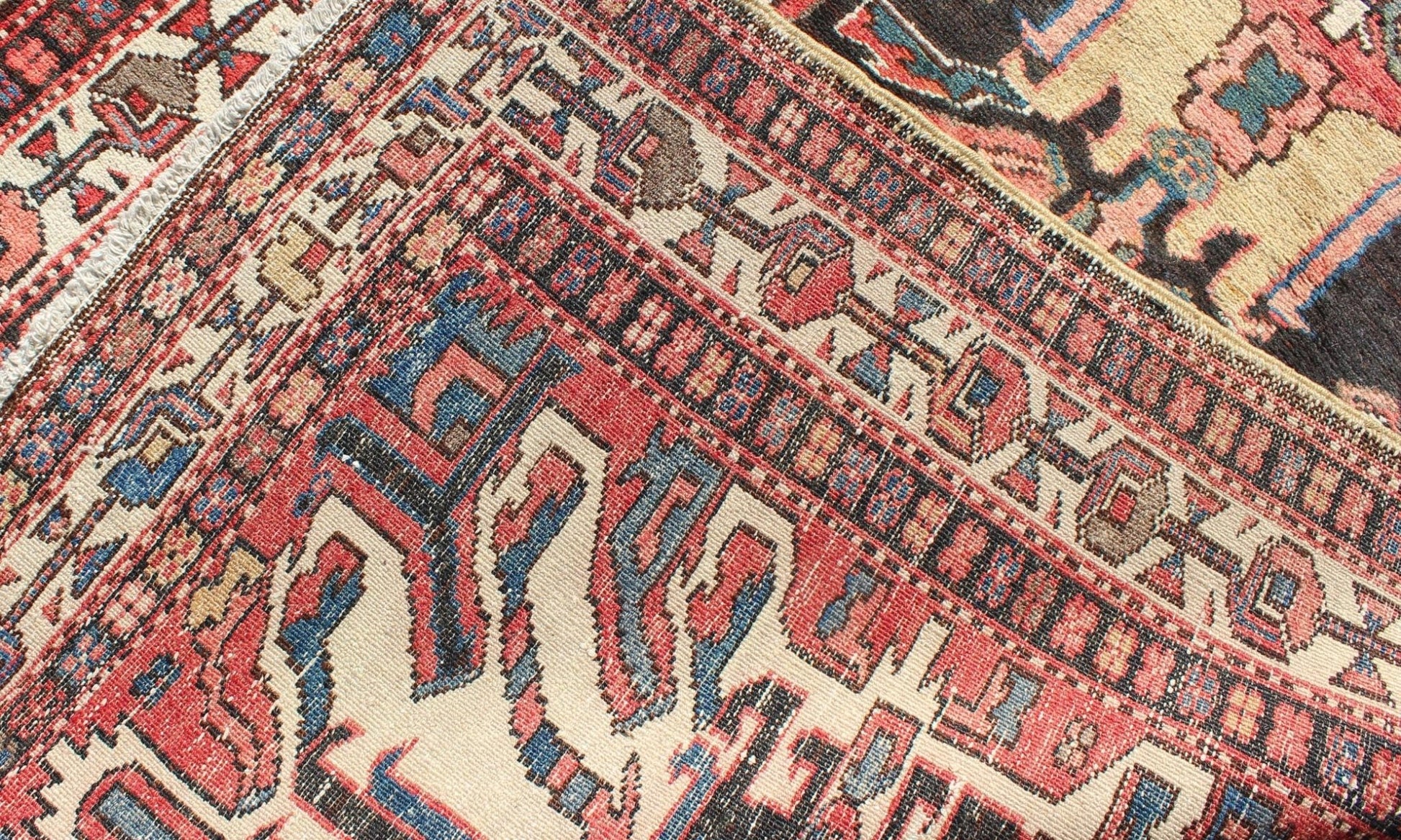 Multicolored Antique Persian Karajeh Runner With Vertical Geometric Tribal Medallions. Keivan Woven Arts / rug H - 202 - 29, country of origin / type: Caucasus / Karadjeh, circa 1920 Inspired by 19th century Eagle Kazak, the field design of this early 2... - Keivan Woven ArtsKB - H - 202 - 29 - 281Rug