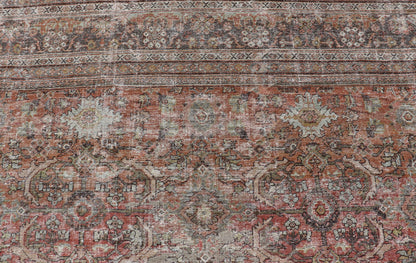 Antique Square Persian Colorful Sultanabad Mahal Rug with All Over Floral Design. Keivan Woven Arts; rug KB - SN - WL - 26, country of origin / type: Iran / Sultanabad, circa 1920. Measures: 11'0 x 12'6 This 1920 colorful antique Persian Sultanabad Ma... - Keivan Woven ArtsKB - SN - WL - 26 - 15484 - 581Rug