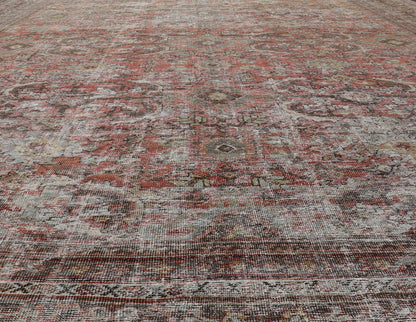 Antique Square Persian Colorful Sultanabad Mahal Rug with All Over Floral Design. Keivan Woven Arts; rug KB - SN - WL - 26, country of origin / type: Iran / Sultanabad, circa 1920. Measures: 11'0 x 12'6 This 1920 colorful antique Persian Sultanabad Ma... - Keivan Woven ArtsKB - SN - WL - 26 - 15484 - 581Rug