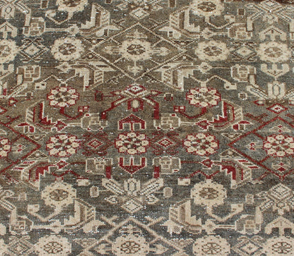 Earthy Tone Vintage Persian Hamadan Rug with All - Over Pattern in Gray blue All - Over Persian Earth Toned Vintage Hamadan Rug Floral design Hamedan vintage rug in brown and light grayish - blue color tones, rug kbe - 200204, origin / type: Iran / ... - Keivan Woven ArtsKBE - 200204 - 12647Rug