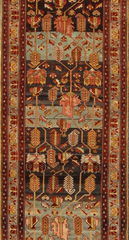Long Persian Malayer Runner This magnificent antique Persian Malayer carpet, of an impressive pattern, bears a beautiful, all - over sub - geometric design paired with a delightful palette of dark reds, various blues, pinks, yellow - green, brown and ... - Keivan Woven ArtsKBE - 221101 - 7895Rug