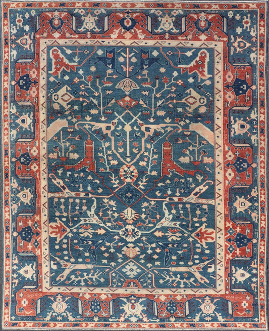 Measures: 9'1 x 11'8 Oushak By Keivan Woven Arts Turkish Rug with All Over Design. Keivan Woven Arts / rug KBE - 240204, country of origin / type: Turkey / Oushak. - Keivan Woven ArtsKBE - 240204 - 27646Rug