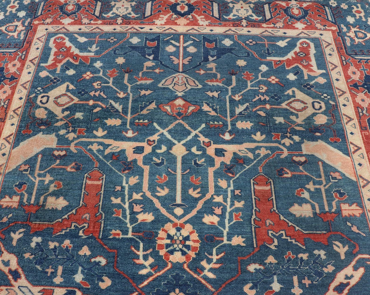 Measures: 9'1 x 11'8 Oushak By Keivan Woven Arts Turkish Rug with All Over Design. Keivan Woven Arts / rug KBE - 240204, country of origin / type: Turkey / Oushak. - Keivan Woven ArtsKBE - 240204 - 27646Rug