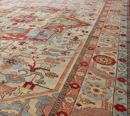 Large Serapi Rug with Medallion on a Cream Background kwarugs Medallion on a Cream Background Serapi Rug Rug / EB600240 Country / Iran Serapi rugs are known as the finest rugs produced in the Heriz region and its surrounding area. The centra... - Keivan Woven ArtsKBE - EB - 600240 - 750Rug