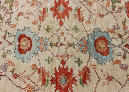 Very large Persian serapi rug with all over pattern in ivory background. Keivan Woven Arts rug KBE - EB - 600241, country of origin / type: Iran / Serapi, circa 1990. Measures:16'8 x 28'11. Serapi rugs are known as the finest rugs produced in the Her... - Keivan Woven ArtsKBE - EB - 600241 - 754Rug