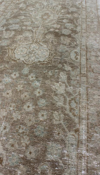 Keivan Woven Arts - Long Tabriz Runner With Taupe, Soft Blue and Light Brown Floral Design. KBE - H - 503 - 09. Tabriz Runner This antique Persian Tabriz runner with a sophisticated design features a unique color combination with tan, soft blue and ligh... - Keivan Woven ArtsKBE - H - 503 - 09 - 1326Rug