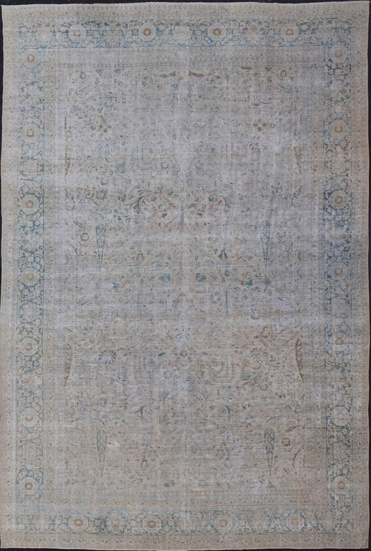 Antique Persian Tabriz Rug in Wool with All - Over Floral Design On Lt Tan Field Keivan Woven Arts. Rug KBE - NA - 190000, country of origin / type: Iran / Tabriz, circa 1910 Measures: 13'0 x 19'0 This antique Persian Tabriz rug features an all - ov... - Keivan Woven ArtsKBE - NA - 220072 - 14426