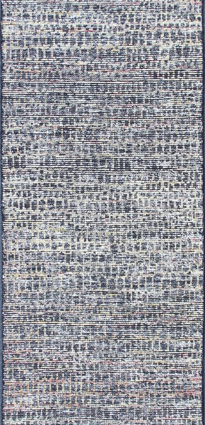 Modern Design Runner with All - over Checkerboard Design. Charcoal, yellow, Blue and white tones rug with modern free flowing design, rug AKHN - 1004 - POLLOC - 02, country of origin / type: India The subdued design of this piled Checkerboard Des... - Keivan Woven ArtsKHN - 1004 - POLLOC - 02 - 13888Rug