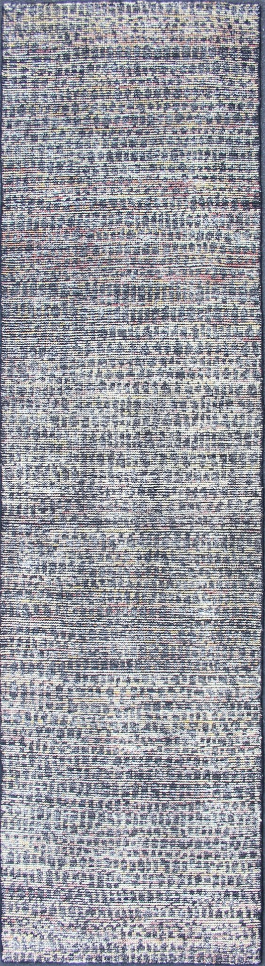 Modern Design Gallery Runner with All - over Checkerboard Design Hand - Knotted in Wool Measures: 2'7 x 10 Country of Origin: India; Type: Modern; Design: Checkered, Gingham, All - Over; Charcoal, Yellow, Blue and white tones rug with modern f... - Keivan Woven ArtsKHN - 1005 - POLLOC - 02 - 13892