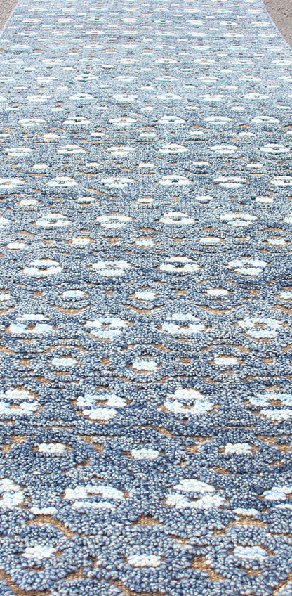 Keivan Woven Arts Modern Design Runner in Blue and Brown Tones. Keivan Woven Arts / rug KHN - 1011 - TR - 488, country of origin / type: India. Measures: 2'7 x 10 The modern design of this distressed piled rug makes it perfect for modern/ casual inte... - Keivan Woven ArtsKHN - 1011 - TR - 488 - 13903Rug