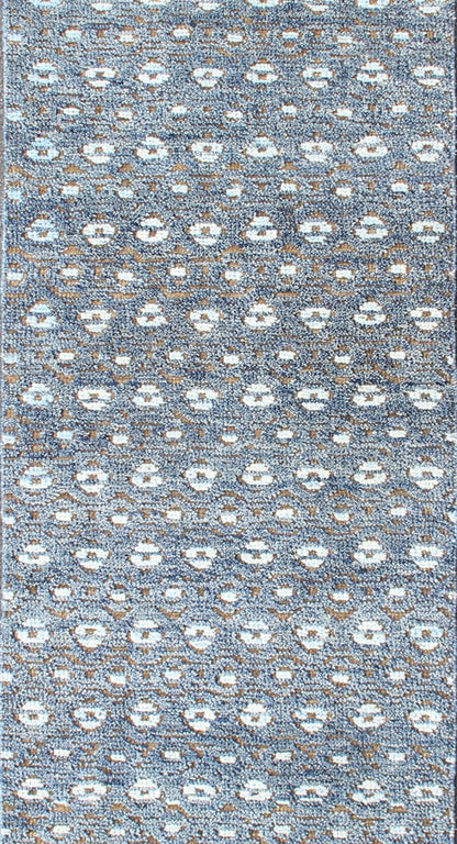 Keivan Woven Arts Modern Design Runner in Blue and Brown Tones. Keivan Woven Arts / rug KHN - 1011 - TR - 488, country of origin / type: India. Measures: 2'7 x 10 The modern design of this distressed piled rug makes it perfect for modern/ casual inte... - Keivan Woven ArtsKHN - 1011 - TR - 488 - 13903Rug