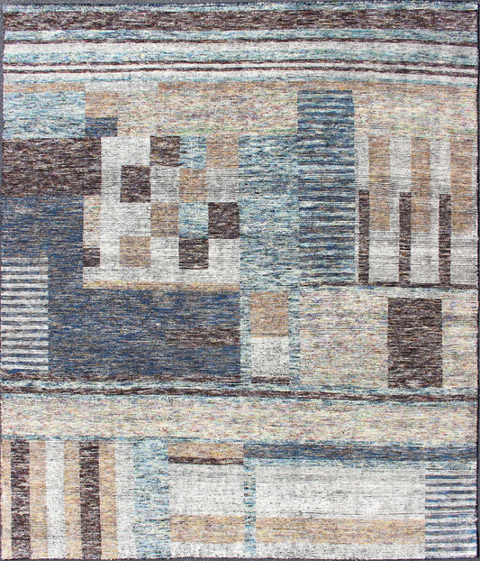 Multi - Colored Modern Design Distressed in Multi Colored & Abstract Modern Design Multi colored modern design distressed piled rug, rug KHN - 1014 - TR - 695, country of origin / type: India / modern piled distressed rug. A unique blend of historic... - Keivan Woven ArtsKHN - 1014 - TR - 695 - 13490