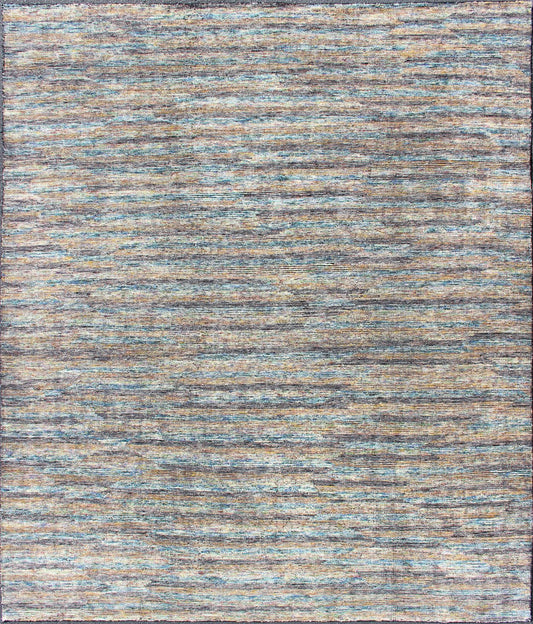 Beautiful Modern Distressed Rug in Multi Shades of Gray, Purple, Blue and Yellow. multi colored modern distressed piled rug in an abstract design, rug KHN - 1016 - TR - 976, country of origin / type: India / Modern Piled Rug. A unique blend of mod... - Keivan Woven ArtsKHN - 1016 - TR - 976 - 13494