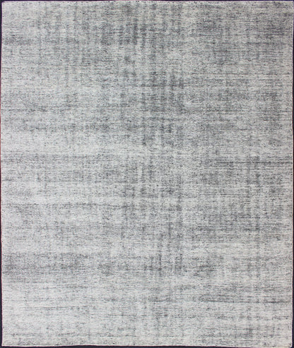 Indian Hand - Knotted Distressed Modern Abstract Black and White Area Rug Measures 9'2 x 11'10 Country of Origin: India; Type: Modern, Distressed Modern; Design: Minimal, Abstract, Modern; Keivan Woven Arts: rug KHN - 1018 - J1 - BLACK; ... - Keivan Woven ArtsKHN - 1018 - J1 - BLACK - 13498