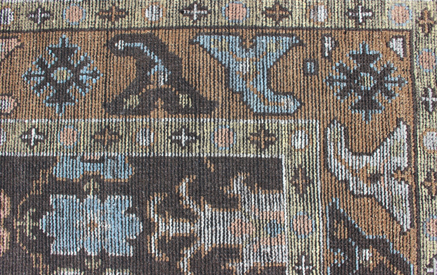 Modern Oushak Rug With Multi - Colored Pattern by Keivan Woven Arts Distressed multi colored design piled rug, Keivan Woven Arts rug KHN - 1019 - TR - 781, country of origin / type: India / Modern Piled Rug. A unique blend of historical and modern desig... - Keivan Woven ArtsKHN - 1019 - TR - 781 - 13504Rug